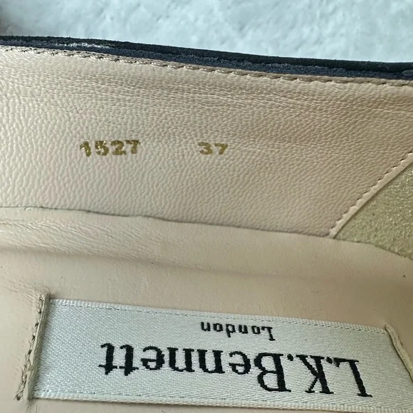 NWOB L.K. Bennett London Black Patent Leather Velvet Pointed Toe Loafers - Picture 7 of 14